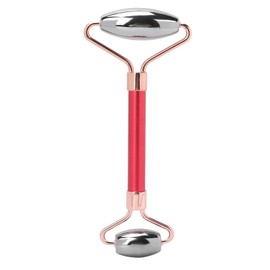 Face Roller Terahertz Power Stone Facial Beauty Roller Massager Gua Sha Massage ToolRed