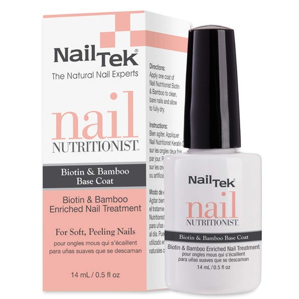 Nail Tek Nail Nutritionist, Bamboo & Biotin 5 in 1 Nail Treatment for Soft and Peeling Nails, 0.5 oz, 1-Pack