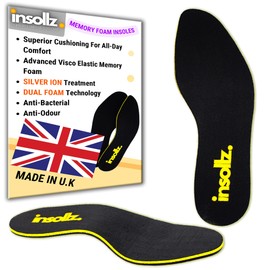 Memory Foam Insoles for Men and Women - Extra Thick Cushioned Comfort Shoe Inserts