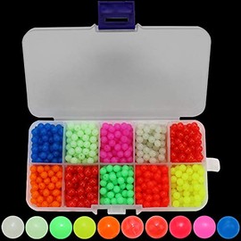 BB Hapeayou Fishing Beads 5mm Floating Assortment(1000pcs/Box) for Fishing Rigs/Fising Line Saltwater Freshwater- Plastic Glow Mix Color