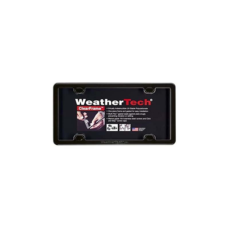 WeatherTech ClearFrame License Plate Frame, (No Cover) - Black