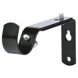 Soporte de barra de cortina ajustable o soporte para barra – para barras de 7/8 o 1 pulgada (negro, juego de 4)