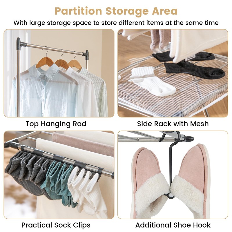 Giantex Clothes Drying Rack, Stainless Steel Foldable Laundry Drying Rack