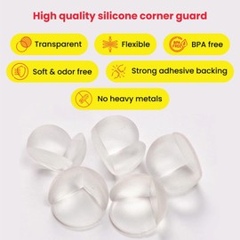 Gadgetime USA Corner Protector- 24 Pack - Silicone Transparent Guard for Furniture - Table Corner - Child Safety Bumper for Proofing