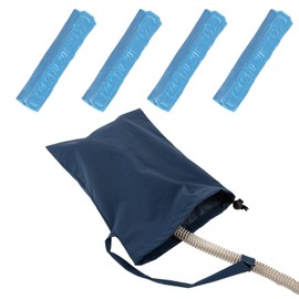 LKLKKC 4 Pack Satin Mask Strap Covers, Face Cushion Cover for Strap Headgear + 1 Pack Mask Cover | Protective Dust Cover | Keeps Supplies Clean and Protected | Storage Bag(Blue)