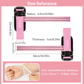 Wrist Straps for Weightlifting Deadlifting, (Pink)