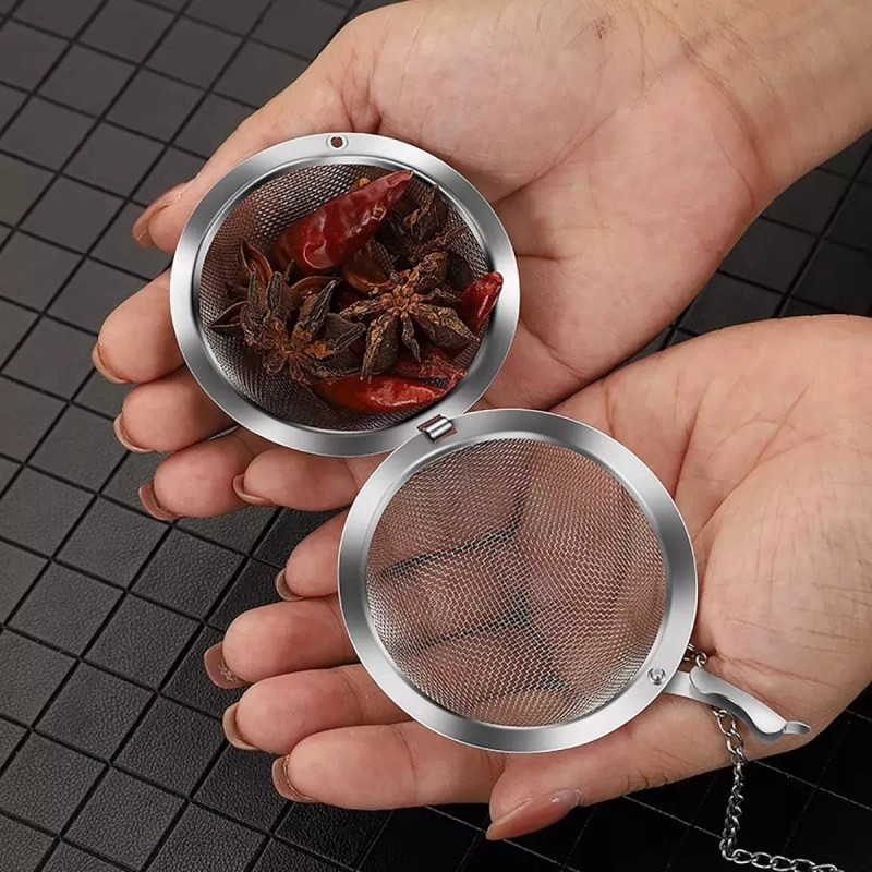 Veraly Duo Infusor Té Esfera Metal Filtro Malla Acero Inoxidable