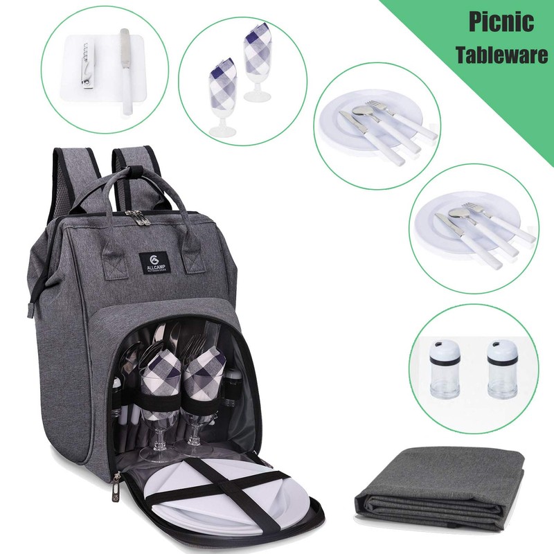 ALLCAMP OUTDOOR GEAR Picnic Backpack for 2 Person W/ Fleece