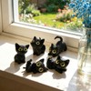 BOFYTR Black Cat Ornament, Articulated Cat Figures Set of 5