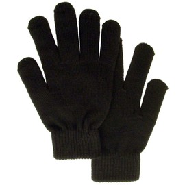 Livingston Men/Women's Winter Knit Solid Color Gloves Magic Gloves, Black