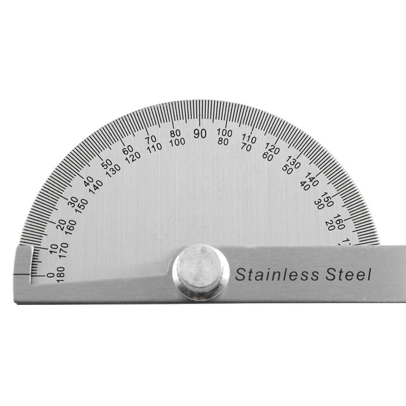 SQXBK Stainless Steel 180 Degree Protractor Angle Finder Arm Rotary