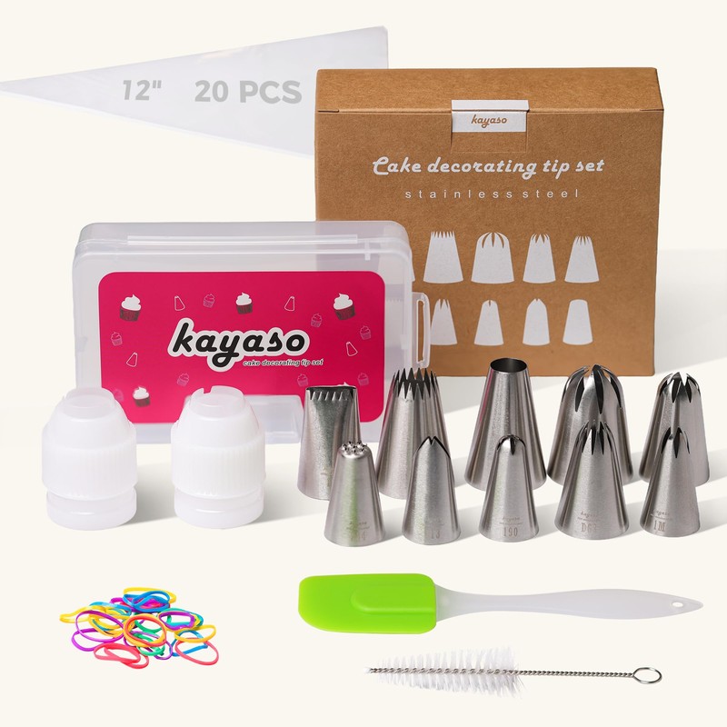 Kayaso Cake Decorating Icing Piping Tip Set, 10 X-large Decorating