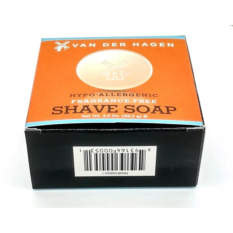 Van Der Hagen Unscented Luxury Shave Soap 3.5oz Hypo-Allergeni