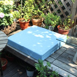 Youngseahome Fundas de cojín para asiento de patio, fundas de repuesto lavables, impermeables, para muebles de exterior, para sofá, jardín, sofá, azul agua, 24 x 24 x 4 pulgadas, solo fundas