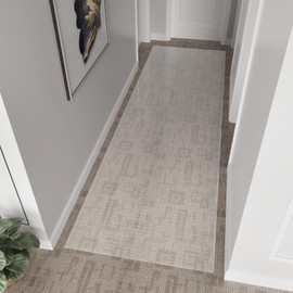 SALLOUS Plastic Runner Mat for Hallway – 2' x 6' Runner Rug for Carpet, Waterproof Vinyl Floor Mat for Carpeted Floors, Slip Resistant Runner Rug with Grips, Carpet Protector for Home (Clear)