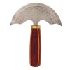 Round Leather Knifes Incisive Blade High Hardness Polished Wooden Handle
