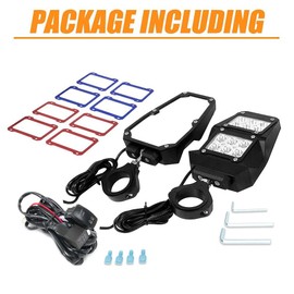 UTV Offroad LED Spot Light Side Rear View Mirrors For 1.75-2 Inch Roll Bar Cage Compatible with Polaris RZR XP 900 1000 Can am X3 Yamaha Rhino Honda Pioneer Talon Kawasaki Teryx Include Light Switch