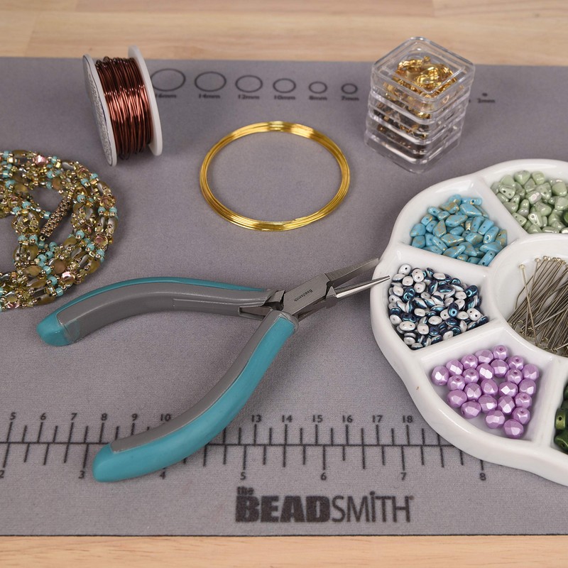 BeadSmith Simply Modern Series, Round/Flat Nose Pliers, 4.75 Inches Long