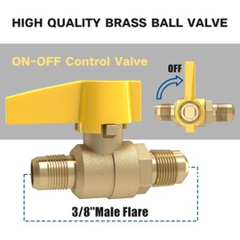 20Ft High Pressure Braided Propane Hose Extension with Fittings -Conversion Coupling includes 3/8" Flare to 1/2" Female NPT, 1/4" Male NPT, 3/8" Ball Valve Switch for BBQ Grill, Fire Pit Heater