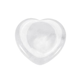 CrystalTears Clear Quartz Crystal Worry Stone Heart Shape Healing Crystals Thumb Worry Stone Polished Pocket Palm Stone for Anxiety Stress Relief Meditation Reiki Healing