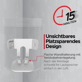 ONE Corner Wall Mount - Flat Profile, Complete with All Mounting Accessories, Compatible with ONE, ONE SL & Play:1 Speaker (White, Single)