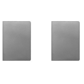 2 PCS Gray Faux Leather Passport Holder Leather Passport Cover for Bookworms Writers Readers