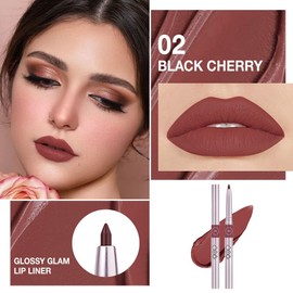 lip liner pencils, Modern Classic Lip Liner, Lip Liner Pigmented Vegan Matte, Lasting Finish Lip Liner, Luxurious Creamy Long Lasting Lip Liner, Prevents Feathering and Fading (02#Cherry Red, 1)