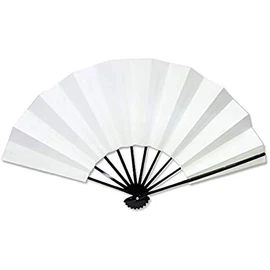 Aidata Mai Fan, 9.0 inches (5 minutes), Double-sided, White, Solid Color, 121, Painted Black