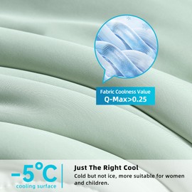 Yuncojin Cooling Blanket King Size, Cold Blankets for Hot Sleepers and Night Sweats, Washable Lightweight Blanket，Smooth, Breathable, Soft and Comfortable, Green Summer.