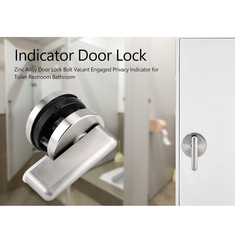 Toilet Cubicle Lock, Zinc Alloy Door Lock Vacant Engaged Privacy