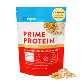 Equip Foods Prime Protein Powder | Clean, Grass Fed Beef Protein Powder for Women & Men | Carnivore Protein Isolate | Paleo, Keto Friendly | Gluten & Dairy Free | 30 Servings, Peanut Butter