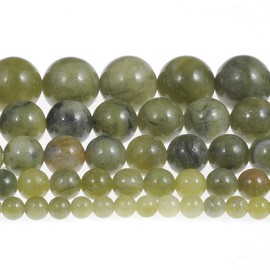 Natural Stone Beads 10mm Southern Jade Gemstone Round Loose Beads Crystal Energy Stone Healing Power for Jewelry Making DIY,1 Strand 15"