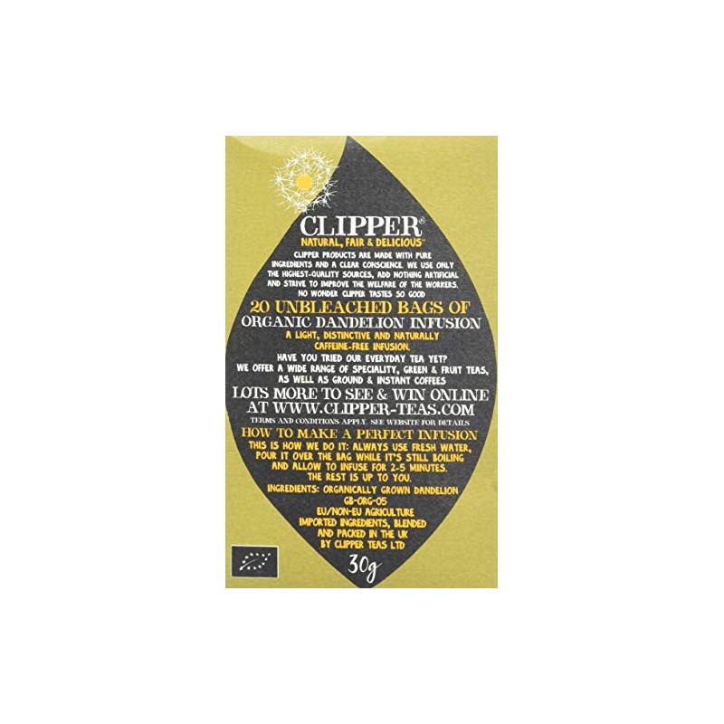 Clipper Organic Dandelion Calming Infusion Tea