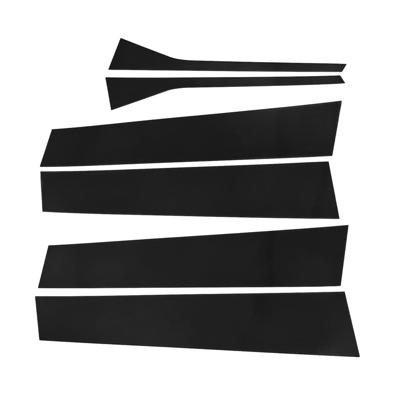 6 Pcs Side Door Window Cover Gloss Black Mirror Effect