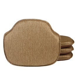 Klear Vu Gripper Omega Non-Slip Windsor Chair Cushions with Skid-Proof Seat Pad for Dining Room, Kitchen, and Office Use, 16x15 Inches, 4 Count (Pack of 1), Gold