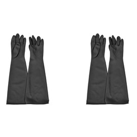 2X Blast Rubber Gloves for Sandblasting Sandblaster Sand Blast Cabinet Sandblasting Gloves SandBlaster Parts 60cm Black