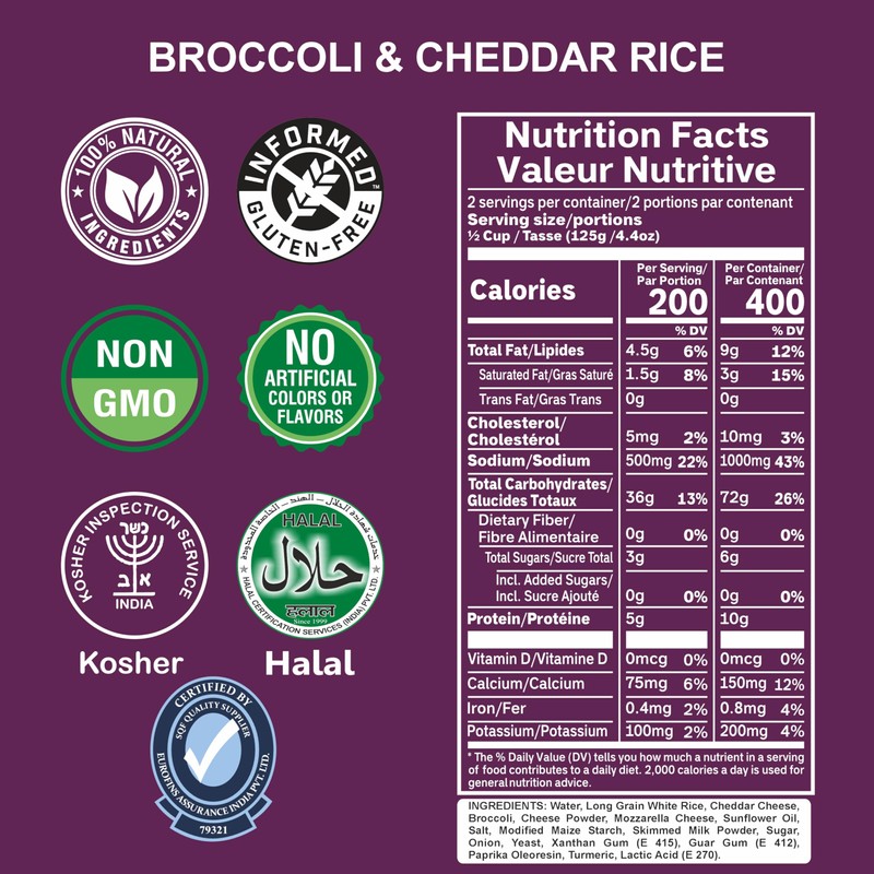 Eat Regal Ready to Eat Broccoli & Cheddar Flavored Rice