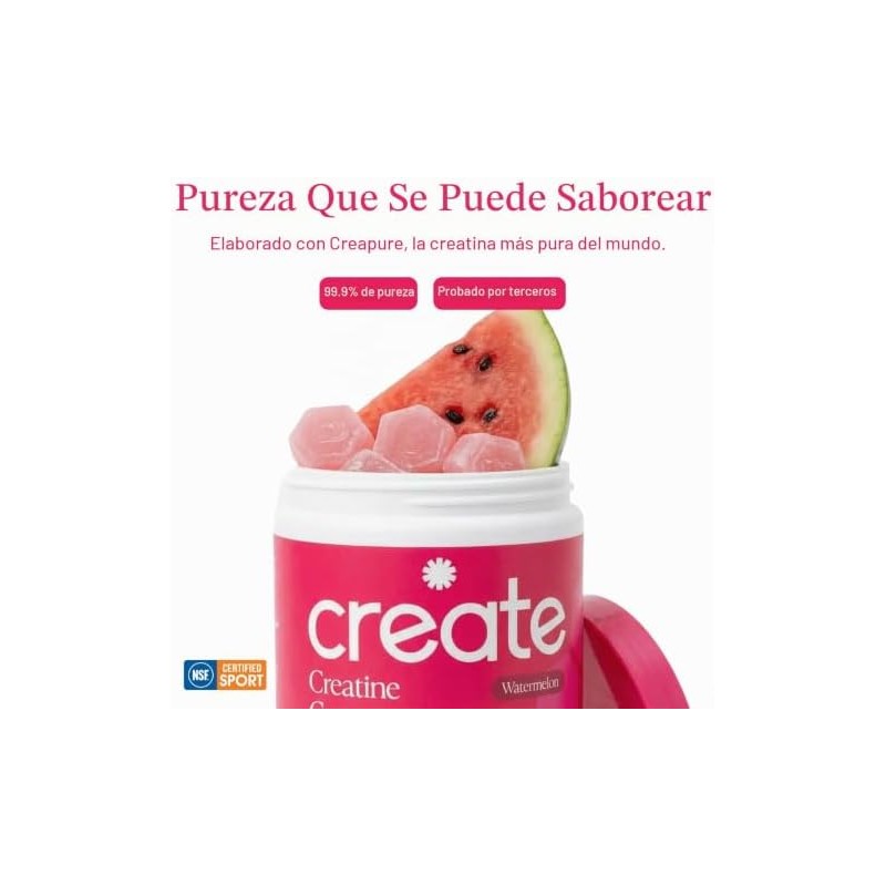 Create- Gomitas de Creatina Monohidrato para Hombres y Mujeres Aumentar