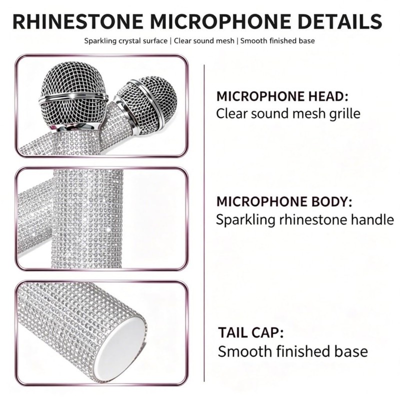 QIHPUSIEN Sparkly Fake Microphone Plastic for Halloween Party