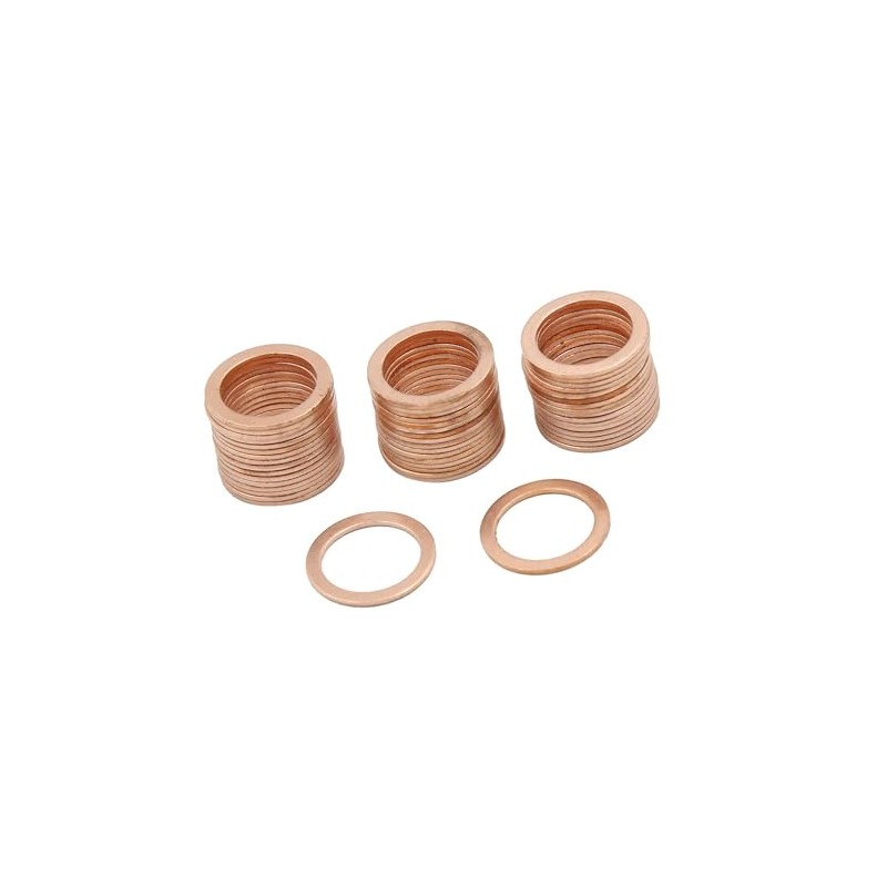 A ABSOPRO 15mm Inner Dia Copper Crush Washers Car Flat