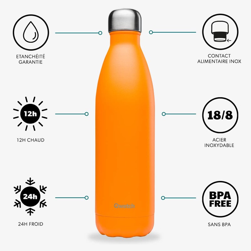 Qwetch - Pop Thermos Flask - Orange 750 ml -