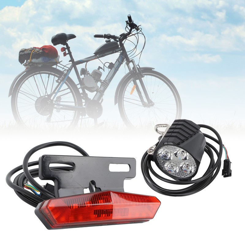 Electric Headlight and Tail Light Set LED Front Rear Warning