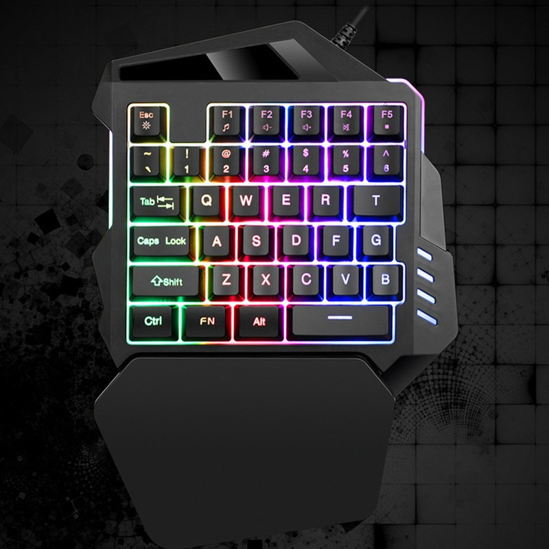One Handed Gaming Keyboard 35 Keys Portable Gaming Keypad Backlight