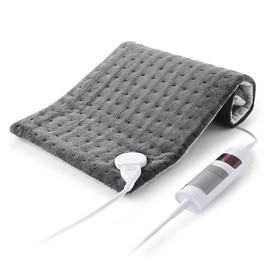 Heating Pad with Automatic Shut-Off Electric Heat Pad 30 x 60 cm for Back Shoulder Neck and Temperature Setting in 6 Quick Heating Technology Overheating Protection Grey