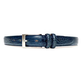 COXSWAIN CW20203-29 Men's Belt, Genuine Leather, Navy, Croc Embossing, 1.2 inches (30 mm), Made in Japan, navy