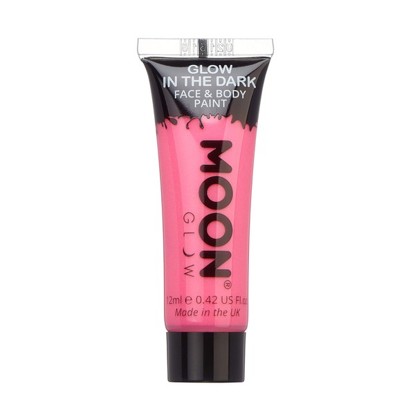Moon Glow – Glow in the Dark 12 ml Face & Body Paint – Fluorescent Pink – For the lighting effect Charging