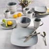 Gibson Elite Soho Lounge Square Reactive Glaze Stoneware Dinnerware Set,