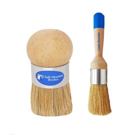 Original Design Palm Wax Brush & Small Round Paint Brush 2 Pack