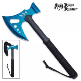 Ridge Runner 18” Tactical Axe and Multi-Tool Hammer Blue, Camping & Survival Axe