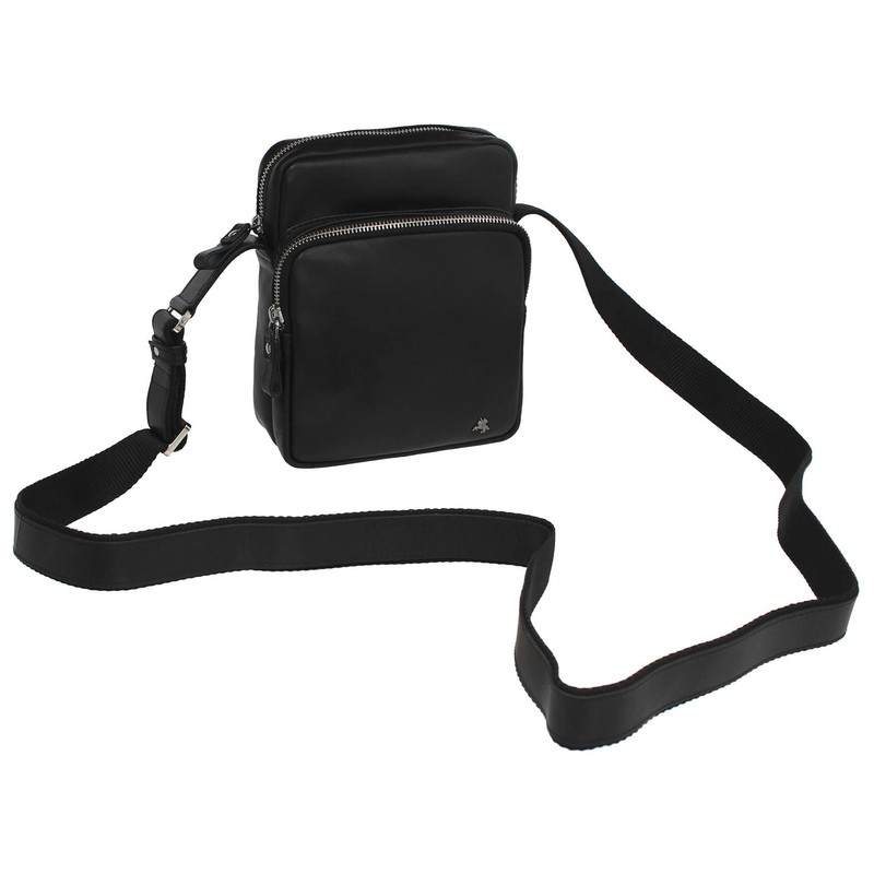 VISCONTI Leather Riley Shoulder/Messenger Bag ML40 Black